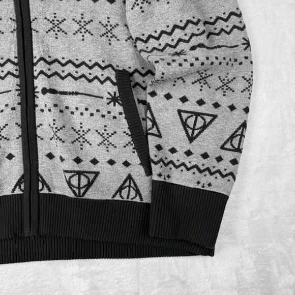 Torrid Harry Potter I'd Rather Stay At Hogwarts Fair Isle Bomber Sweater Size 1 - Picture 8 of 9